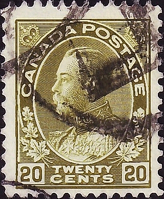 Канада 1912 год . King George V , 20 с . Каталог 2,40 €.